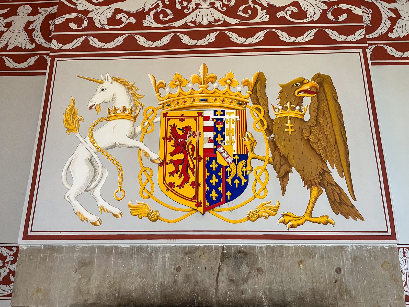 Unicorn and eagle heraldry in Stirling Castle