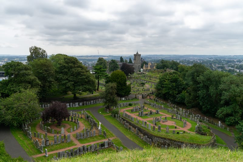 Cemetery view from Stirling Castle